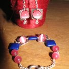 Blue pink bracelet set