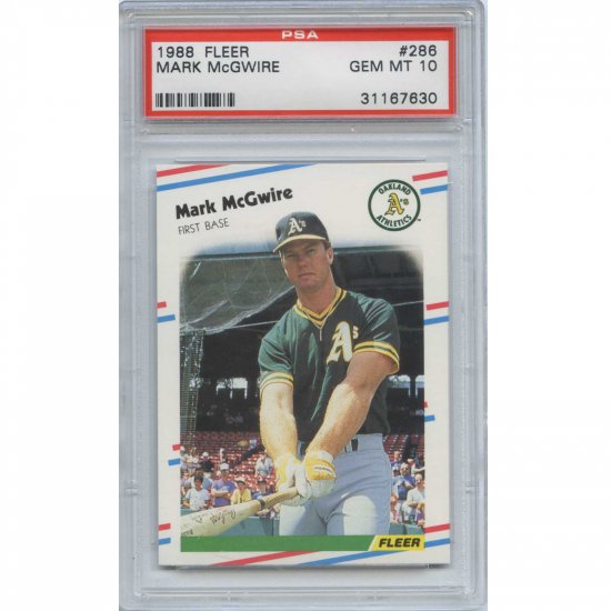 1988 Fleer Mark McGwire #286 A's PSA 10