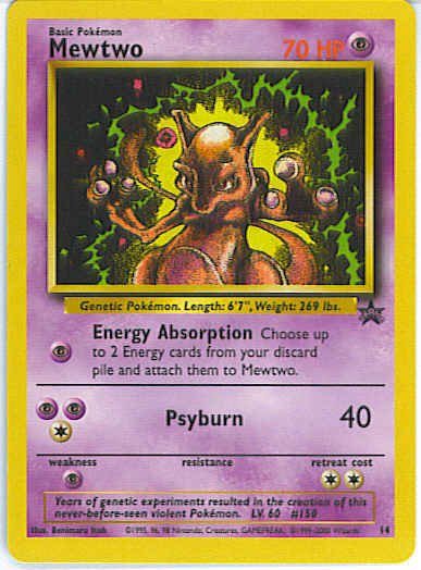 Mewtwo Pokemon Movie Box Promo Card Mewtwo Pokemon Movie Box Promo Card