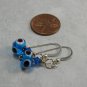 Teal Lampwork and Crystal on Sterling Silver Hand Crafted Earrings - EL114