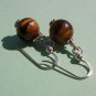 Simple Tiger-Eye on Sterling Silver Earrings - ES151