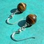 Simple Tiger-Eye on Sterling Silver Earrings - ES151
