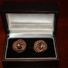 VINTAGE 14 KT GOLD & ONYX CUFFLINKS c.1950 14g.