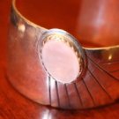 VINTAGE STERLING SILVER ROSE QUARTZ BRACELET .925 1.9OZ