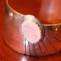 VINTAGE STERLING SILVER ROSE QUARTZ BRACELET .925 1.9OZ