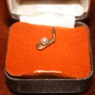 VINTAGE KREMENTZ 14K GOLD OVERLAY & PEARL GOLF TIE PIN