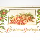 Christmas Greetings Dogs embossed postcard lot  c31