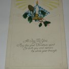 All Joy to you Christmas Postcard with candle lot c 44