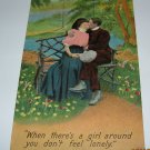 Bamforth Postcard Lady and Man Kissing in Park R-4