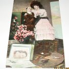 German Romance Postcard Man and Lady in Portrait Studio R-6