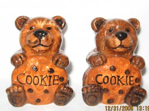 Brown Bear and Cookie Salt and Pepper Shakers