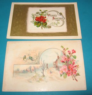 Flowers Wishes Vintage Postcards G22