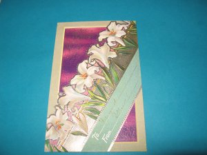 Easter Lilies Embossed Postcard E22