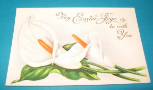 Easter Flower Postcard Embossed E23