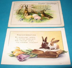Easter Bunnies Postcards lot of 2 E28