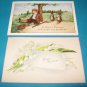 Boy with gun and lillies of the valley Easter postcards E32