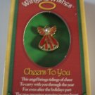 Christmas Wings and Wishes Cheers to you angel pin