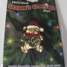 Christmas Holiday Seasons Greetings Teddy Bear Pin