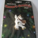 Christmas Holiday Seasons Greetings Skating snowmen Pin