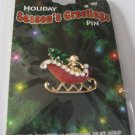 Christmas Holiday Seasons Greetings Sleigh  Pin