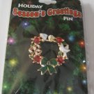 Christmas Holiday Seasons Greetings Wreath  Pin