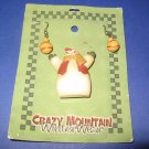 Christmas Snowman pin and pierced earrings