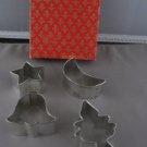4 Miniature metal cookie cutters for Christmas