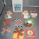 Scott's Shop til you drop ornaments set of 9 wood