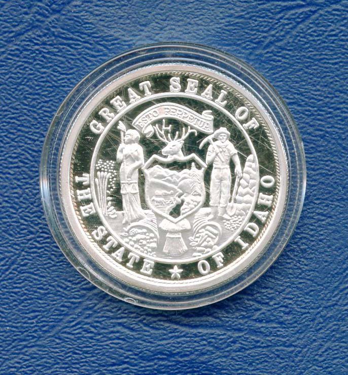 Idaho State Centennial medallion coin 1oz. .999 pure silver