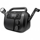 JWin Portable AM/FM Weather Band Radio With Flashlight And Crank Charger