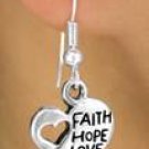 *Faith-Hope-Love* Sterling silver plated earrings