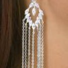 Stunning Genuine Cubic Zirconia floral teardrop earrings -W14169E