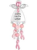 W6324P - "Hope, Faith, Love" pink ribbon pin / brooch