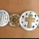 Antique two-tone *Hope-Faith-Love* stretch bracelet
