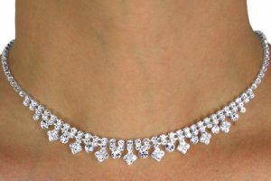 Crystal Diamond Shaped Austrian Crystal WEDDING DAY JEWELRY SET