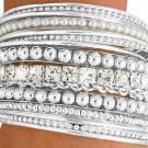 Bangle Bracelet SILVER TONE Austrian Crystal  15 pc. set