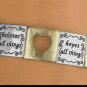 *Love* & cut out heart stretch bracelet matte two tone -W10731B