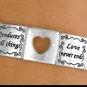 *Love* & cut out heart stretch bracelet POLISHED SILVER tone -W10730B