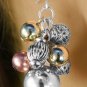 Womens Jewelry Earring & Necklace set 3-tone 3 strand