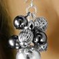 Womens Jewelry Earring & Necklace set silver-tone 3 strand