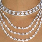 WEDDING DAY prom BRIDAL JEWELRY SET 3 Strand Austrian Choker