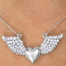Necklace Winged Heart Genuine Austrian Crystal