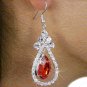Tear Drop Faceted Stone EARRINGS with Genuine Austrian Cryst
