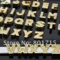 Wholesale lot Slide letters Charms 8mm Rhinestone Gold Alphabet
