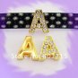 Wholesale lot Slide letters Charms 8mm Rhinestone Gold Alphabet