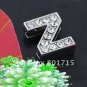 Wholesale lot Slide letters Charms 8mm Rhinestone Silver Alphabet