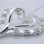 Free shipping 925 sterling silver Heart Zircon pendant Necklace