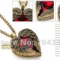 Vintage Style Ruby Red Crystal Heart Charm Necklace Free shipping