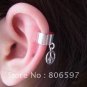 peace sign & heart .925 silver ear cuff earrings 2pc's