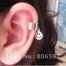 smiley face & butterfly .925 silver ear cuff earrings 2pc's